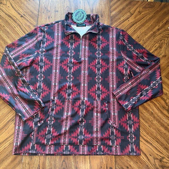 Men's Red and Black Geometric Sweatshirt - Picture 1 of 7